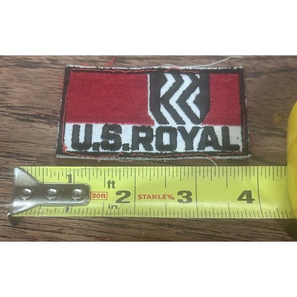 Vintage Sew-on Patch US Royal Tires Red 1970s - Picture 3 of 5